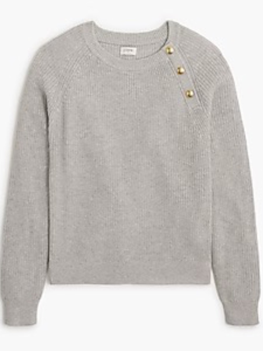 J. Crew Button raglan crewneck sweater, Size M